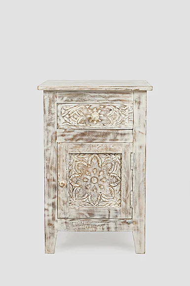 Jofran Devi Accent Table in White Wash and Brown 1730-50