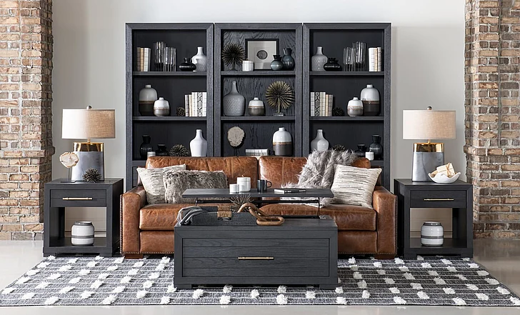 Legacy Classic Westwood 3pc Occasional Living Room Set in Charred Oak