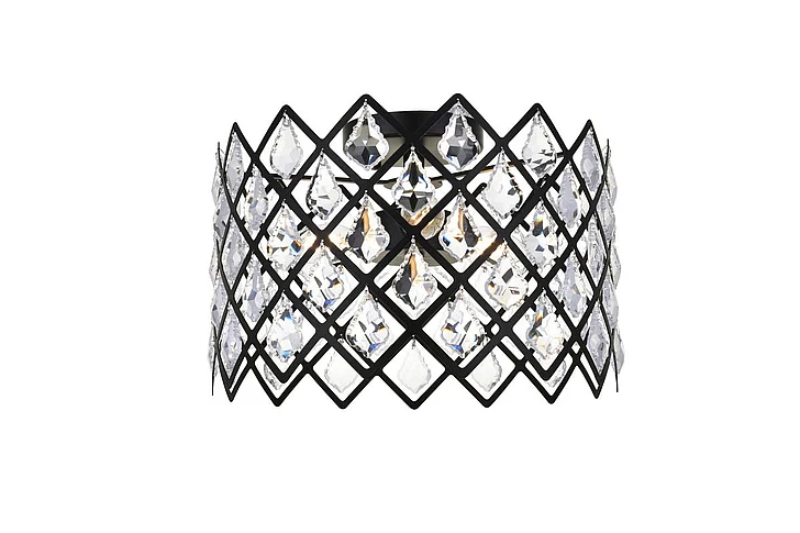 Elegant Lyla 13 In. Flush Mount in Black 1110F13BK CLOSEOUT
