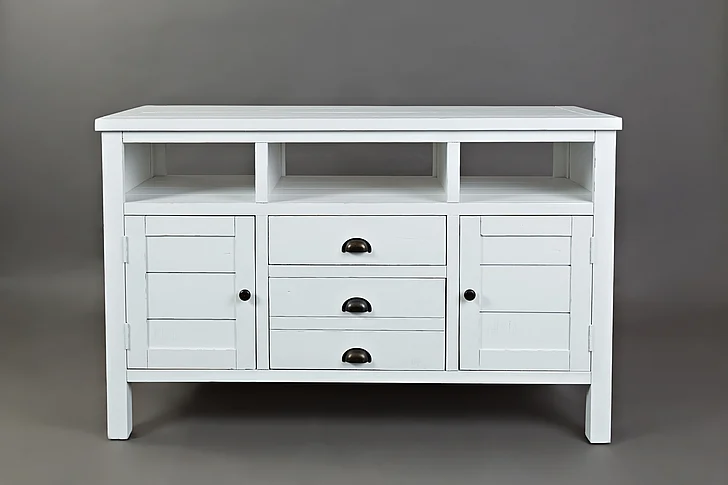 Jofran Artisan's Craft 50" Media Console in Distressed Weathered White 1744-50