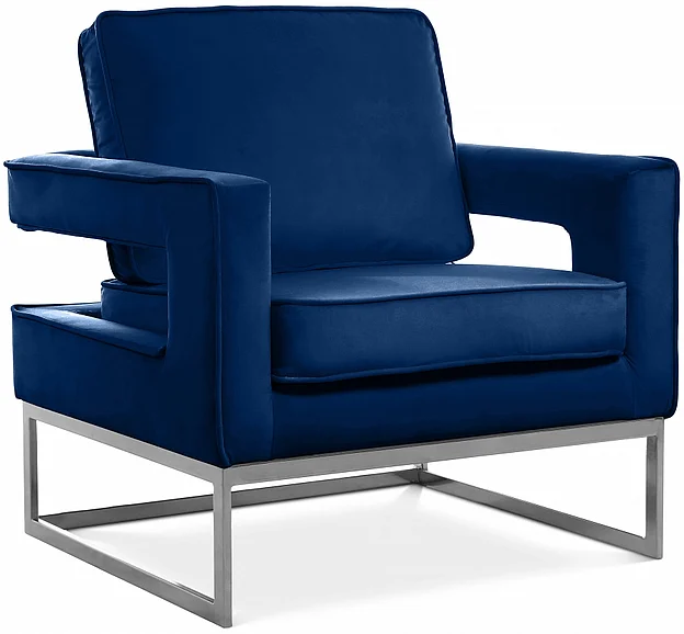 Meridian Noah Velvet Accent Chair in Navy Velvet 510Navy