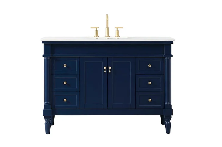 Elegant 48 In. Single Bathroom Vanity in Blue VF13048BL