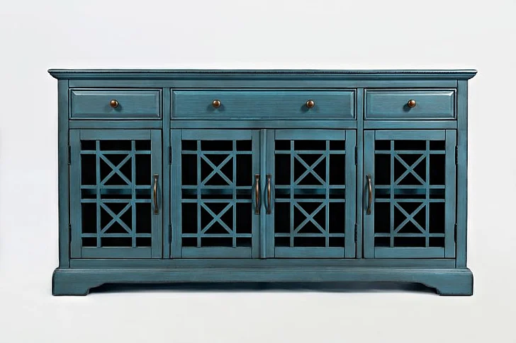 Jofran Craftsman 60" Media Console in Antique Blue 175-60