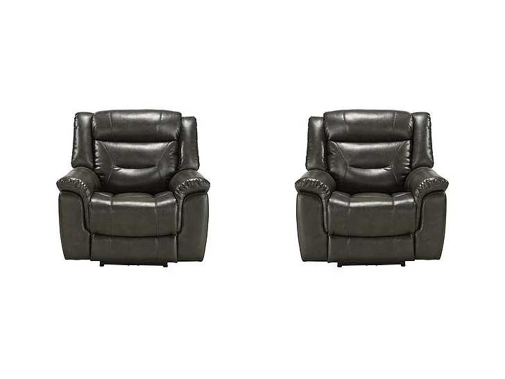 ACME Imogen Power Motion Recliner in Gray Leather-Aire 54807 (Set of 2)