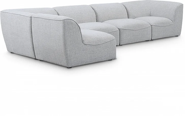 Meridian Miramar Modular Sectional in Grey Durable Linen Textured 683Grey-Sec5D