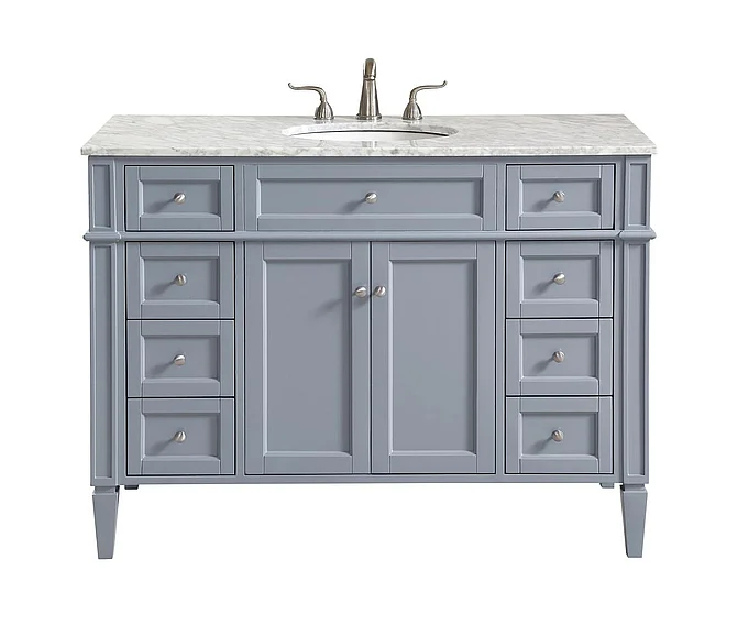 Elegant 48 In. Single Bathroom Vanity Set in Grey VF12548GR