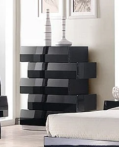 J&M Furniture Milan Chest in Black CLOSEOUT
