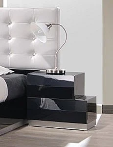 J&M Furniture Milan Left Facing Night Stand in Black CLOSEOUT