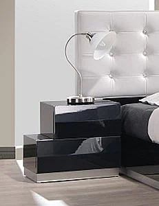 J&M Furniture Milan Right Facing Night Stand in Black CLOSEOUT
