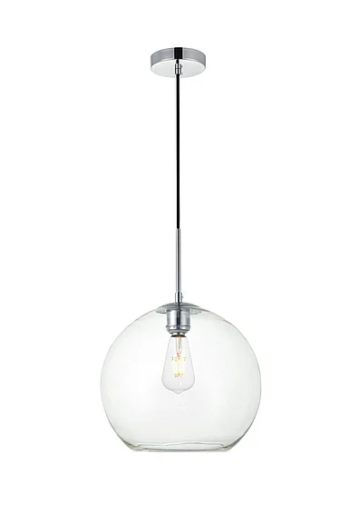 Elegant Baxter 1 Light Chrome Pendant with Clear Glass LD2224C
