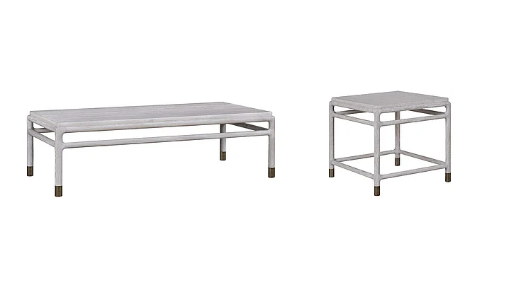 Oliver Home Cedar Key 2pc Rectangular Coffee Table Set in Destin