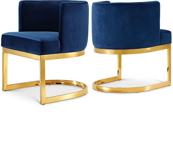 Meridian Gianna Velvet Dining Chair in Navy Velvet 718Navy-C