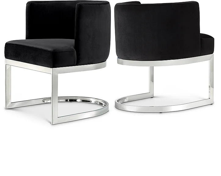 Meridian Gianna Velvet Dining Chair in Black Velvet 734Black-C