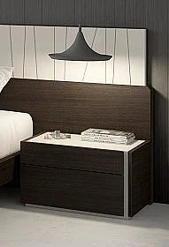 J&M Furniture Porto Premium Left Nightstand in Light Grey CLOSEOUT