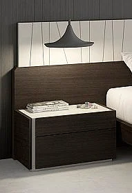 J&M Furniture Porto Premium Right Nightstand in Light Grey CLOSEOUT