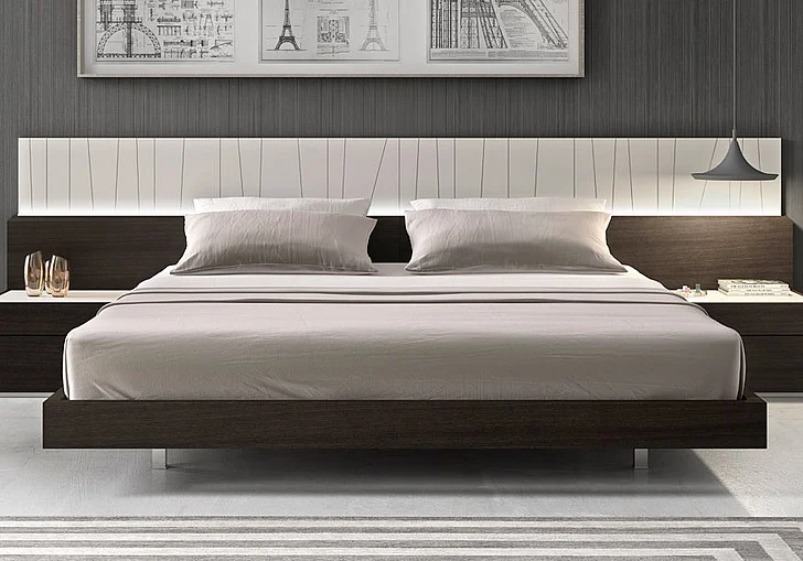 J&M Furniture Porto Premium Queen Bed in Light Grey CLOSEOUT