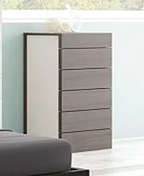 J&M Furniture Maia 6 Drawer Chest in Light Grey/Wenge CLOSEOUT