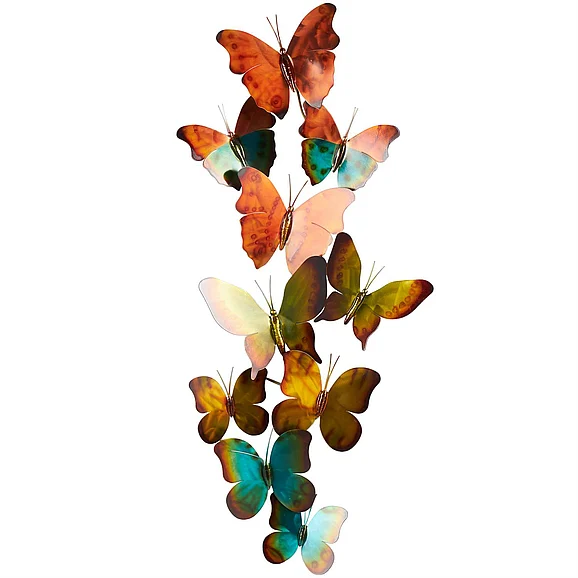 UMA Multi Colored Stainless Steel Metal Butterfly Indoor Outdoor Home Wall Decor, 15 x 2 x 36 | 17986
