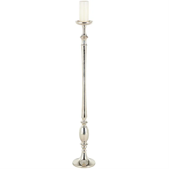 UMA Silver Aluminum Metal Floor Decorative Candle Holder, 7 x 7 x 44 | 17991
