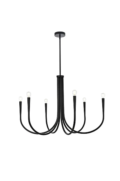 Elegant Layne 36 In. Chandelier in Black LD722D36BK