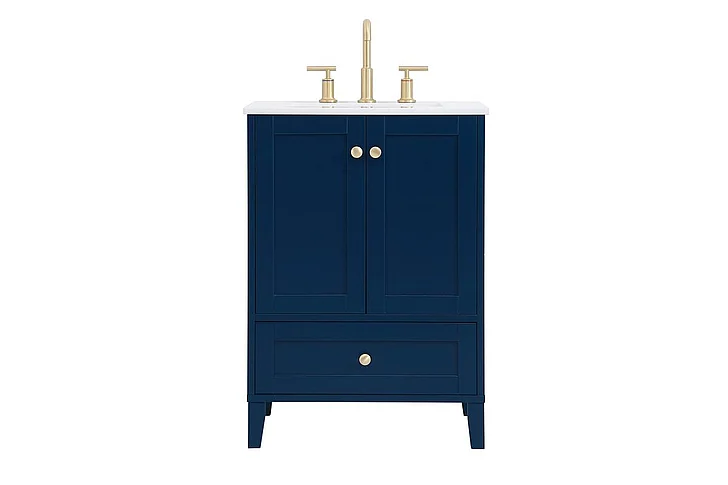 Elegant 24 In. Single Bathroom Vanity in Blue VF18024BL