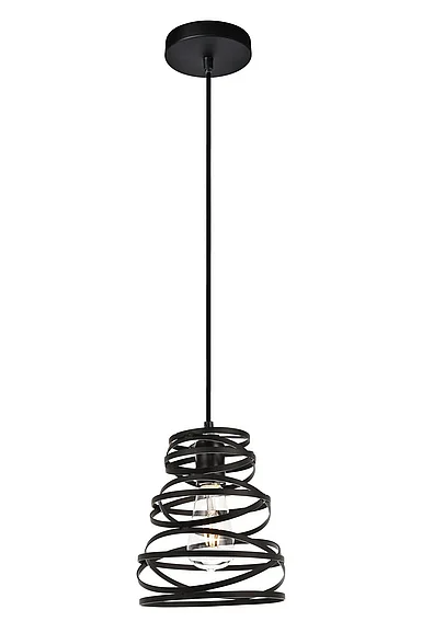 Elegant Sybil Collection Pendant D7.5 H9.2 LT:1 Matte Black Finish LDPD3011 CLOSEOUT