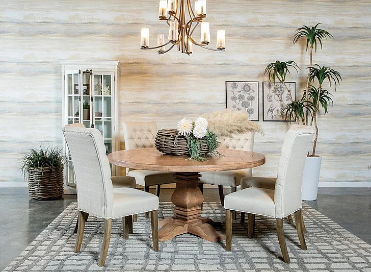 Coaster Furniture Florence 5pc Round Dining Room Set in Rustic Honey