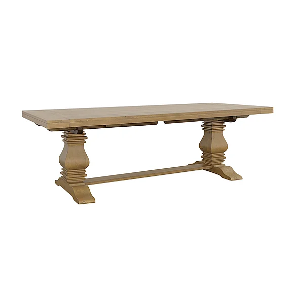 Coaster Florence Double Pedestal Dining Table Rustic Smoke in Rustic Honey 180201