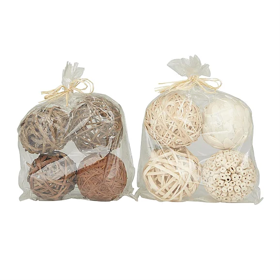 UMA Brown Dried Plant Handmade Orbs & Vase Filler with Varying Designs, 2 Assorted 10"H, 8"W | 18042 CLOSEOUT