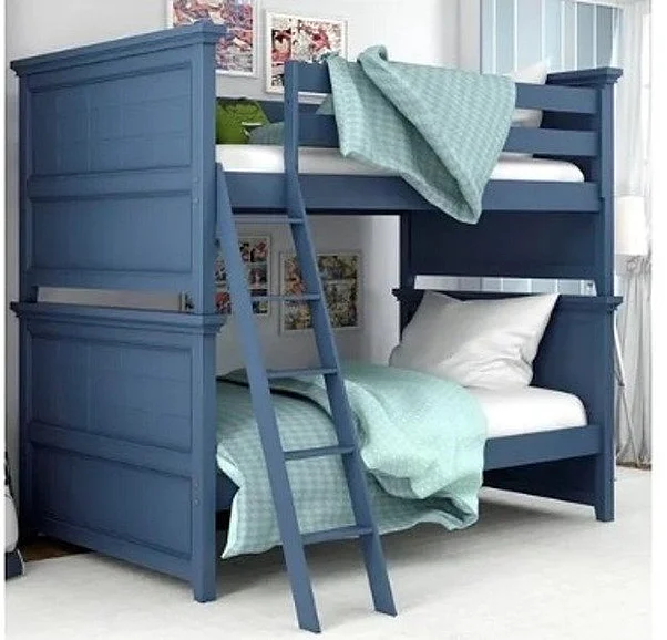 My Home Furnishings Bailey Twin Raised Panel Bunkbed in Williamsburg Blue