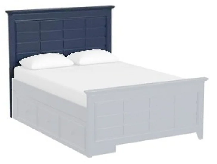 My Home Furnishings Bailey Full Raised Panel Headboard in Williamsburg Blue 1805-411