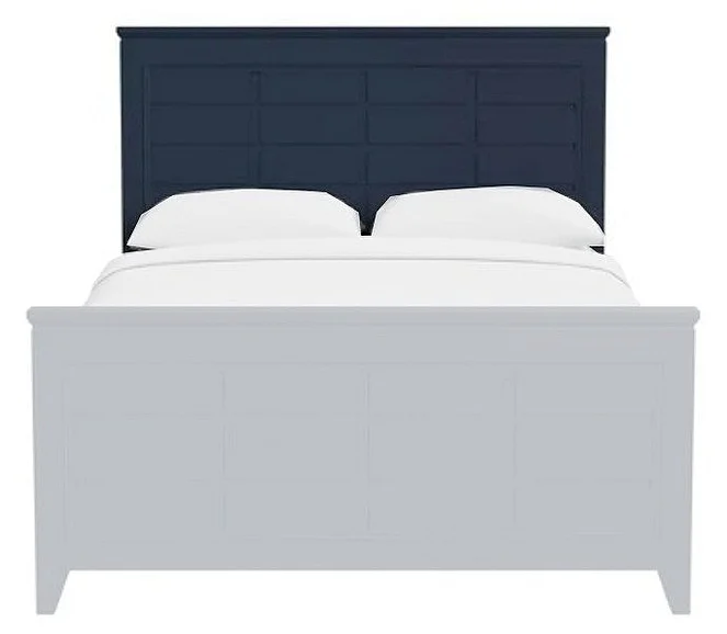 My Home Furnishings Bailey Raised Queen Panel Headboard in Williamsburg Blue 1805-511