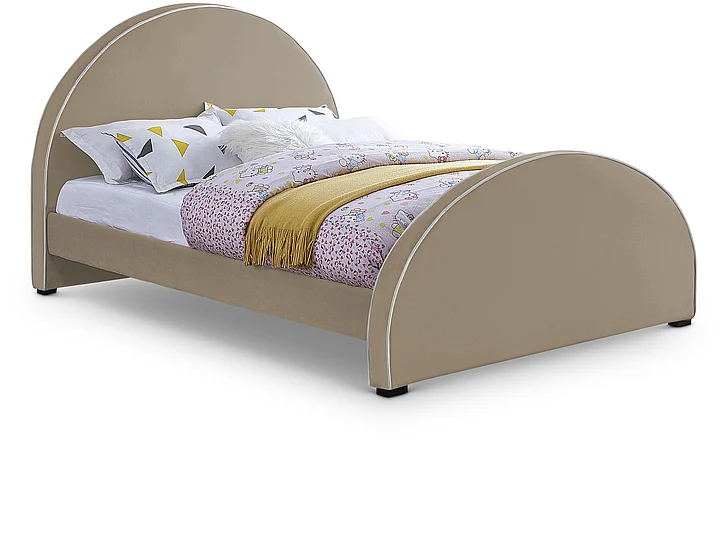Meridian Brody Velvet Full Bed in Beige Velvet BrodyBeige-F