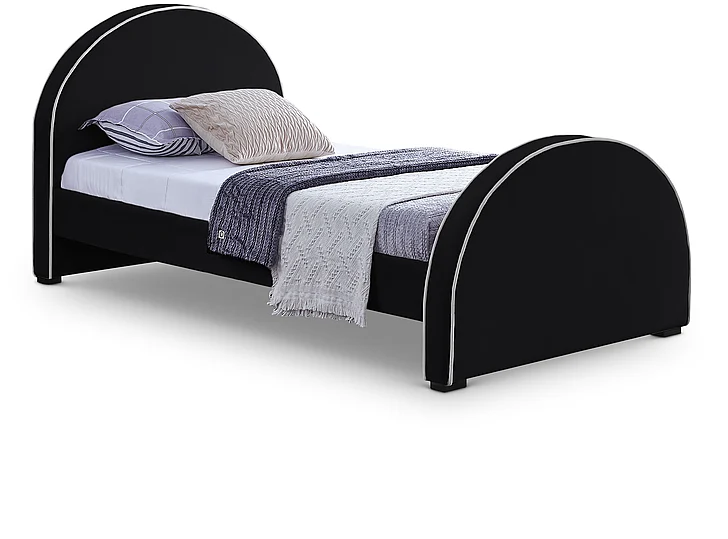 Meridian Brody Velvet Twin Bed in Black Velvet BrodyBlack-T