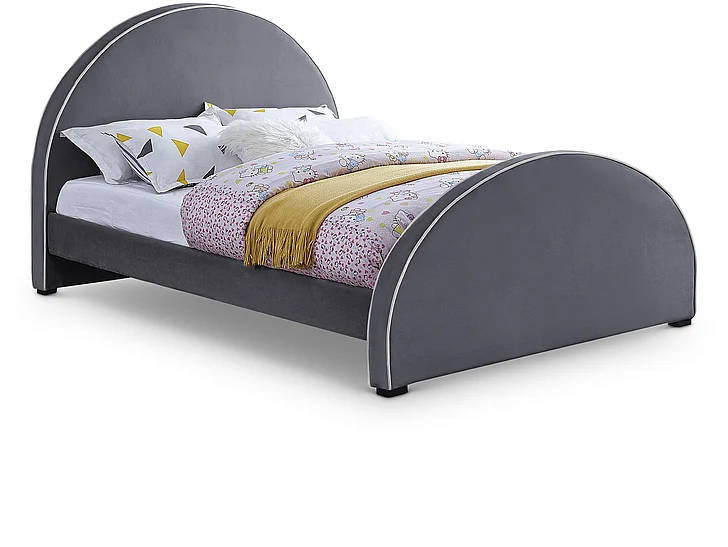 Meridian Brody Velvet King Bed in Grey Velvet BrodyGrey-K
