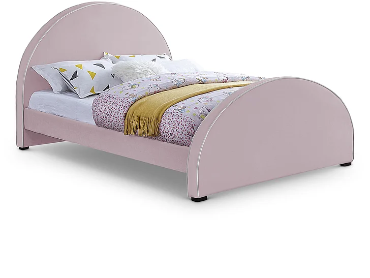 Meridian Brody Velvet Full Bed in Pink Velvet BrodyPink-F