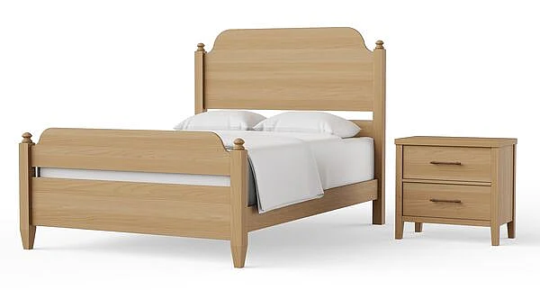 Vaughan-Bassett Pure Maple 2pc Poster Bedroom Set in Natural Maple