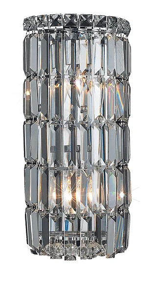 Elegant Maxime 2 Light Chrome Wall Sconce Clear Royal Cut Crystal V2030W8C/RC
