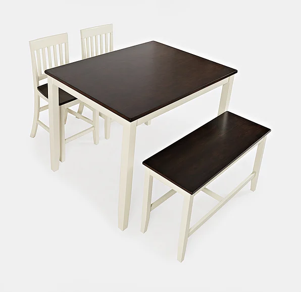 Jofran Decatur Lane Counter 4pc Dining Set in White 1826