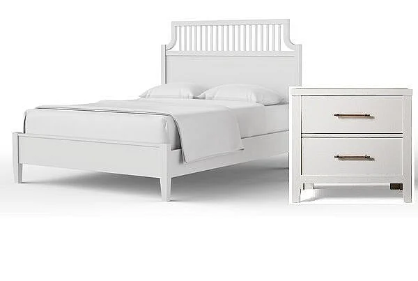 Vaughan-Bassett Pure Maple 2pc Garden Bedroom Set in Cottage White