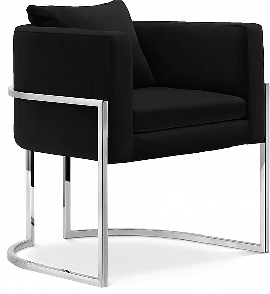 Meridian Pippa Velvet Accent Chair in Black Velvet 524Black