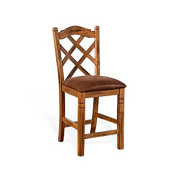 Sunny Designs Sedona Double Crossback Barstool (Set of 2) in Rustic Oak 1848RO2