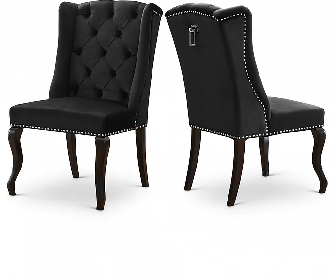 Meridian Suri Velvet Dining Chair in Black Velvet 772Black-C