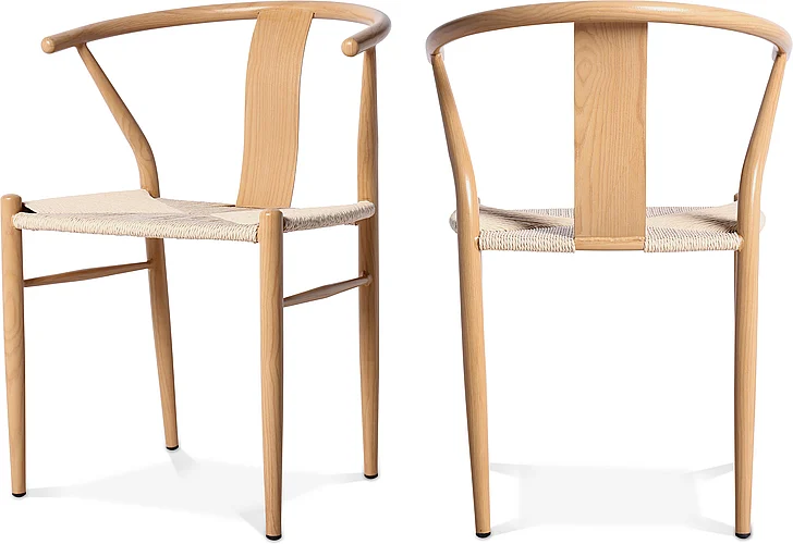 Meridian Beck Dining Chair in Beige Hand Woven Rope 893Oak-C