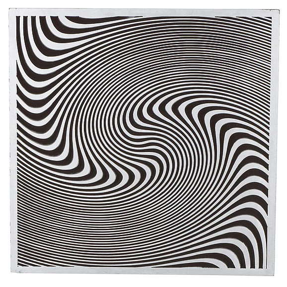 UMA Black Wooden Abstract Home Wall Decor with White Swirls, 36" x 2" x 36" | 18550