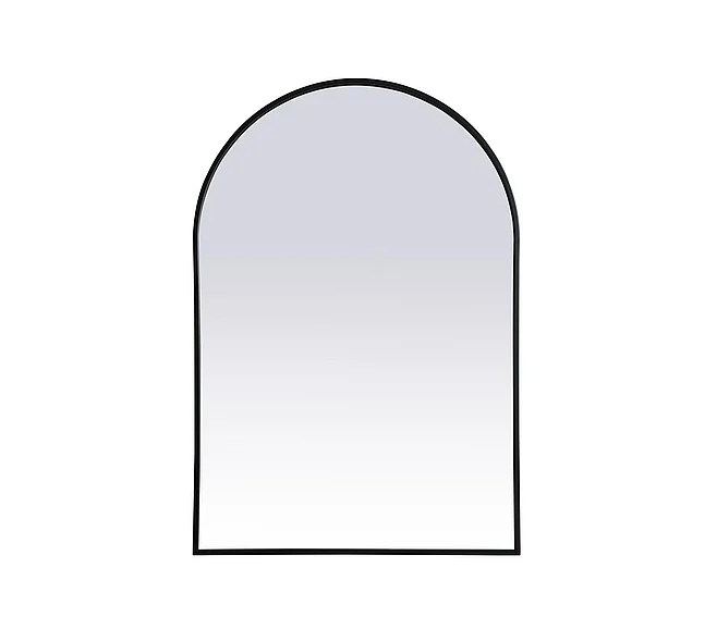 Elegant Metal Frame Arch Mirror 27X40 In. in Black MR1A2740BLK