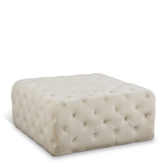 Meridian Ariel Velvet Ottoman | Bench in Cream Velvet 123Cream