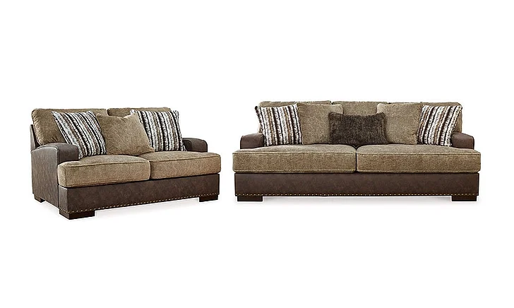 Alesbury 2-Piece Living Room Set in Chocolate