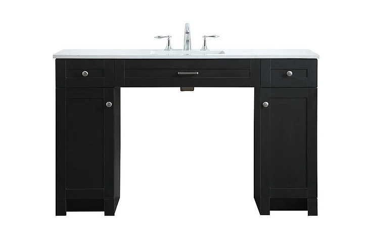 Elegant 54 In. Ada Compliant Bathroom Vanity in Black VF14954MBK
