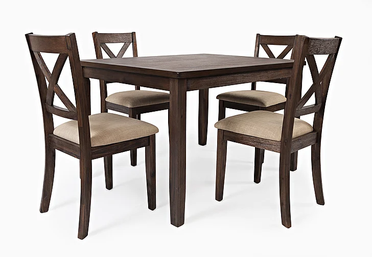Jofran Walnut Creek 5pc Dining Set in Medium Brown Walnut 1875